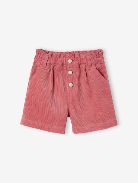 Short en velours forme paperbag fille bleu canard+cannelle+vieux rose 7 - vertbaudet enfant 