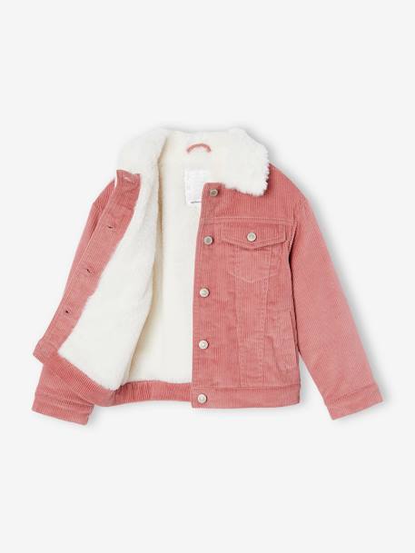 Veste en velours doublée fausse fourrure fille blush 2 - vertbaudet enfant 