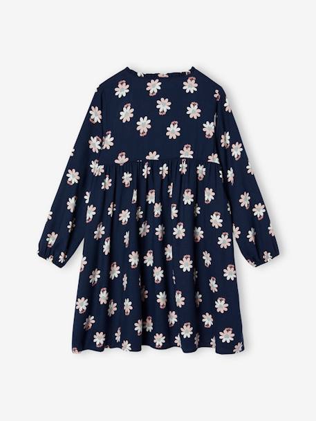 Robe motif all over ouverture boutonnée devant écru+indigo+marine+vanille+vert sauge+vieux rose 11 - vertbaudet enfant 