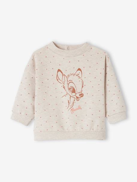 Sweat bébé Disney® Bambi beige chiné 1 - vertbaudet enfant 