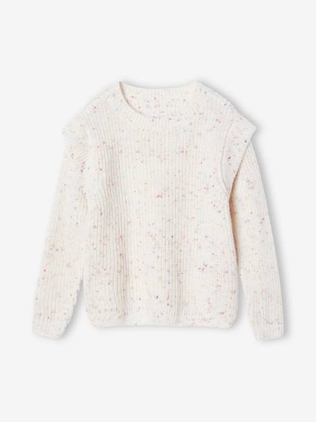 Pull maille moulinée fille vanille 2 - vertbaudet enfant 