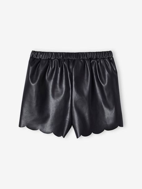 Short simili cuir finition festonnée noir 3 - vertbaudet enfant 