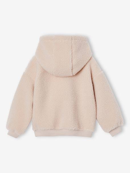 Sweat à capuche en sherpa fille écru+mauve 3 - vertbaudet enfant 