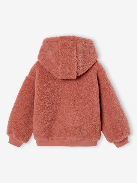 Sweat à capuche en sherpa fille écru+mauve 8 - vertbaudet enfant 