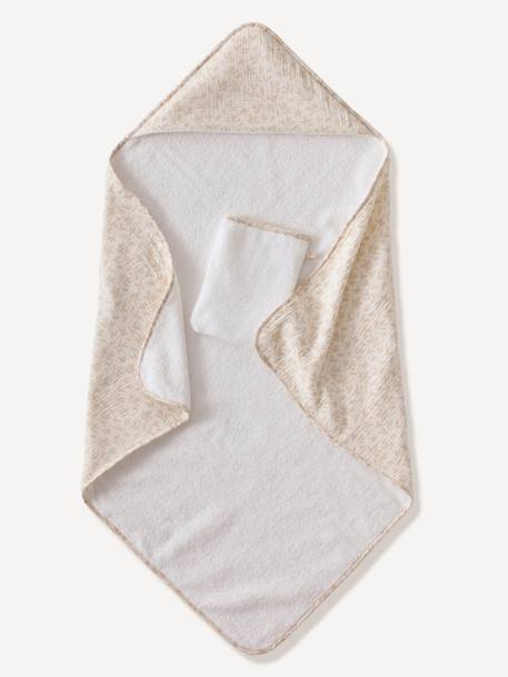 Coffret cape de bain personnalisable + gant de toilette HYGGE beige imprimé 7 - vertbaudet enfant 