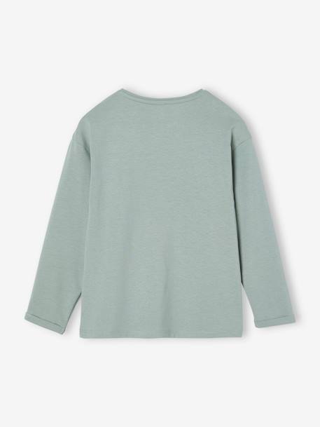 T-shirt manches longues fille vert de gris 2 - vertbaudet enfant 