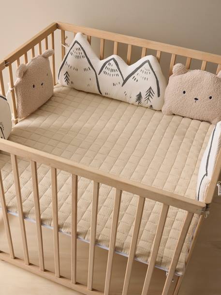 Couverture / Fond de parc bébé en gaze de coton HYGGE beige imprimé 7 - vertbaudet enfant 