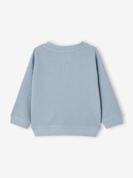 Sweat-shirt nid d'abeille bébé garçon bleu glacier 2 - vertbaudet enfant 