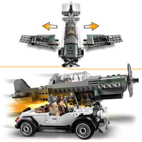 LEGO® Indiana Jones 77012 La Poursuite en Avion de Combat, Jouet avec Maquette Avion et Voiture GRIS 5 - vertbaudet enfant 