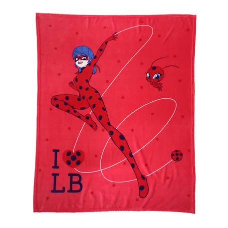 Plaid polaire imprimé - MIRACULOUS - Ladybug Jump - Rouge - 125x150 cm - Polyester ROUGE 2 - vertbaudet enfant 