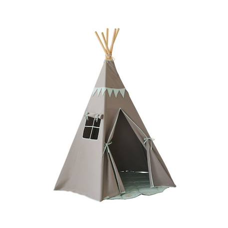 Ensemble tipi avec guirlande et tapis enfant Moi Mili 'Mint Love' - mint love - TU GRIS 1 - vertbaudet enfant 