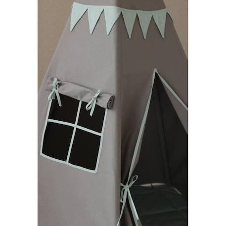 Ensemble tipi avec guirlande et tapis enfant Moi Mili 'Mint Love' - mint love - TU GRIS 2 - vertbaudet enfant 