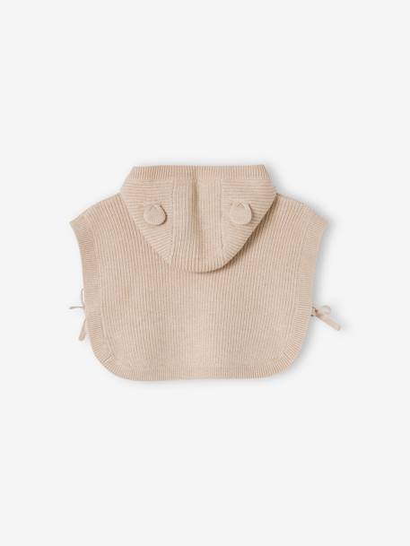 Cape/pull en tricot bébé capuche fantaisie à oreilles beige chiné 2 - vertbaudet enfant 