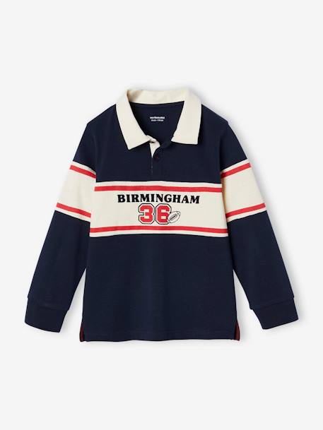 Polo style rugby garçon marine 1 - vertbaudet enfant 