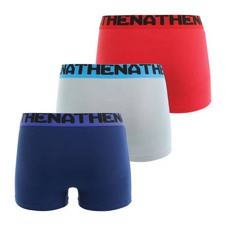 Lot de 3 boxers garçon Trio Choc - ATHENA - Coton - Noir - Confort et maintien supérieurs BLEU+BLEU+NOIR 3 - vertbaudet enfant 