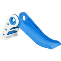 Jouet-Toboggan enfant pliable 3 à 6 ans usage intérieur extérieur dim. 120L x 50l x 56H cm HDPE bleu