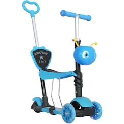 Jouet-Jeux de plein air-Trottinette pour enfants trottinette 3 roues évolutive 3 en 1 hauteur guidon réglable canne telescopique selle dossier amovible