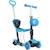 Trottinette pour enfants trottinette 3 roues évolutive 3 en 1 hauteur guidon réglable canne telescopique selle dossier amovible BLEU 1 - vertbaudet enfant 