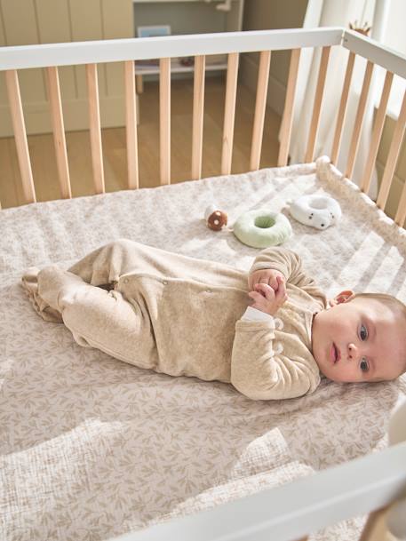 Couverture / Fond de parc bébé en gaze de coton HYGGE beige imprimé 5 - vertbaudet enfant 