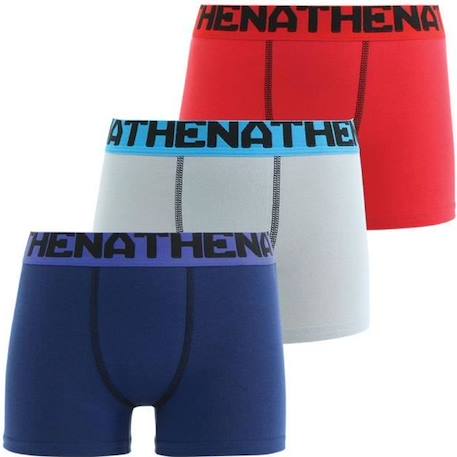 Lot de 3 boxers garçon Trio Choc - ATHENA - Coton - Noir - Confort et maintien supérieurs BLEU+BLEU+NOIR 1 - vertbaudet enfant 