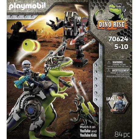 PLAYMOBIL - Dino Rise - Tyrannosaure et robot géant VERT 2 - vertbaudet enfant 