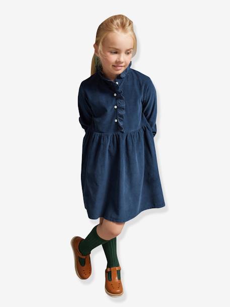 Robe velours CYRILLUS marine 1 - vertbaudet enfant 