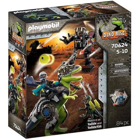 PLAYMOBIL - Dino Rise - Tyrannosaure et robot géant VERT 1 - vertbaudet enfant 