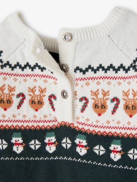 Pull jacquard de Noël bébé vert sapin 3 - vertbaudet enfant 