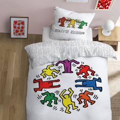 Parure de lit imprimée 100% coton - KEITH HARING PARTY - Réversible - 140x200cm - Taie d'oreiller 63x63cm  - vertbaudet enfant