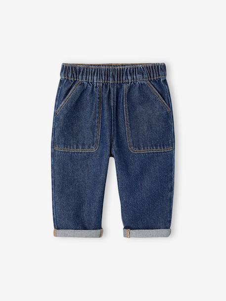 Jean bébé taille élastiquée denim brut+stone 1 - vertbaudet enfant 