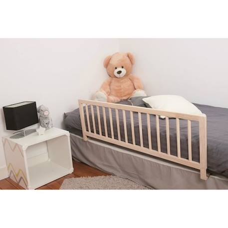 Barrière de Lit Nidalys Bois Naturel 120 CM Norme BS - Sécurité pour Bébé MARRON 2 - vertbaudet enfant 