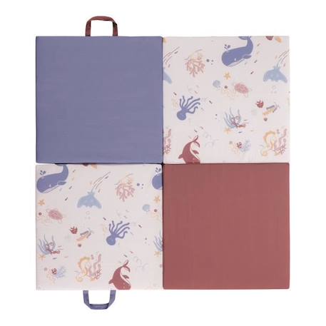 Tapis Malin Trésors de l'océan 3 en 1 - Evolutif - Déhoussable - 120x120x5 cm BLEU 4 - vertbaudet enfant 