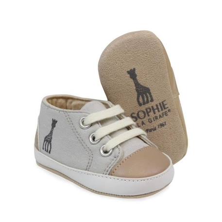 Chaussures Bébé Souple Trois Kilos Sept - Ecru - 6/12 Mois GRIS 1 - vertbaudet enfant 