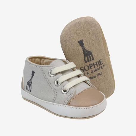 Chaussures Bébé Souple Trois Kilos Sept - Ecru - 6/12 Mois GRIS 3 - vertbaudet enfant 