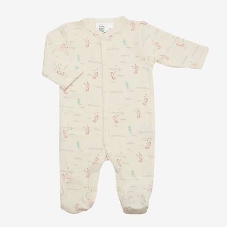 Pyjama - TROIS KILOS SEPT - Bébé Mixte - Vert sauge - Blanc - Maille côtelée BEIGE+BLANC 1 - vertbaudet enfant 