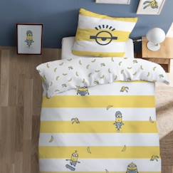 Linge de maison et décoration-Linge de lit enfant-Parure de lit imprimée LES MINIONS SKETCH - 100% coton - 140x200 cm