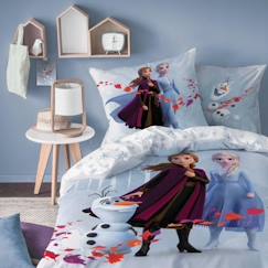 Linge de maison et décoration-Parure de lit enfant - DISNEY - FROZEN TRIO - 100% coton - 140x200 cm