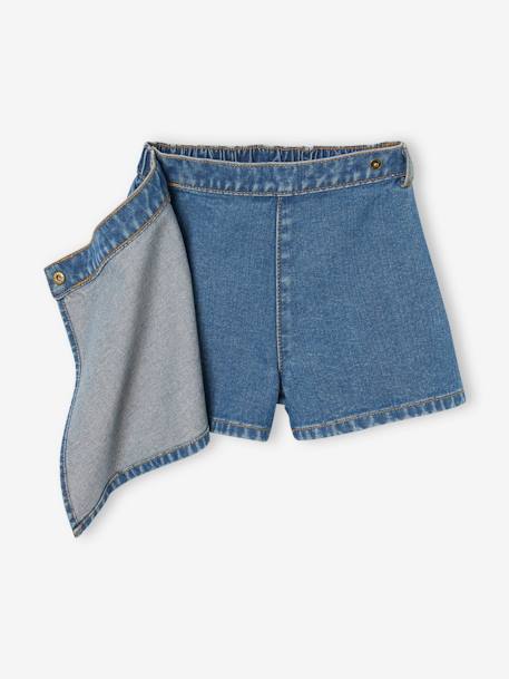 Jupe-short en denim fille poche cargo bleu moyen 2 - vertbaudet enfant 