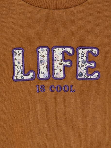 Sweat ' Life is cool' fille bronze 5 - vertbaudet enfant 