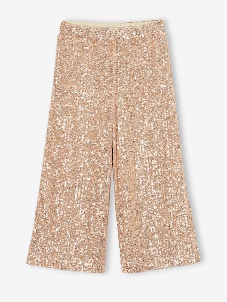 Pantalon large à sequins Noël fille or 2 - vertbaudet enfant 