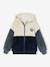 Sweat à capuche zippé en sherpa coloblock garçon bleu ardoise 2 - vertbaudet enfant 