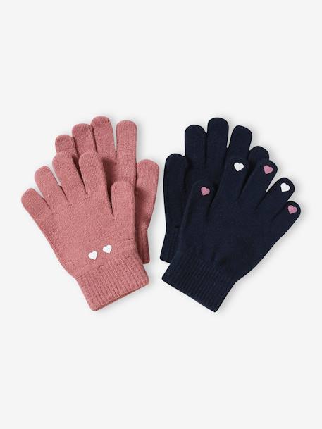 Lot 2 paires de gants magiques fille marine 1 - vertbaudet enfant 