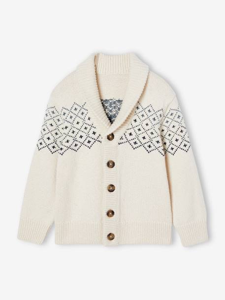 Gilet jacquard garçon blanc chiné 3 - vertbaudet enfant 