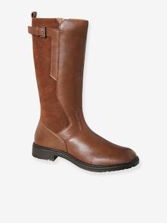 -Boots cavalière zippées cuir fille