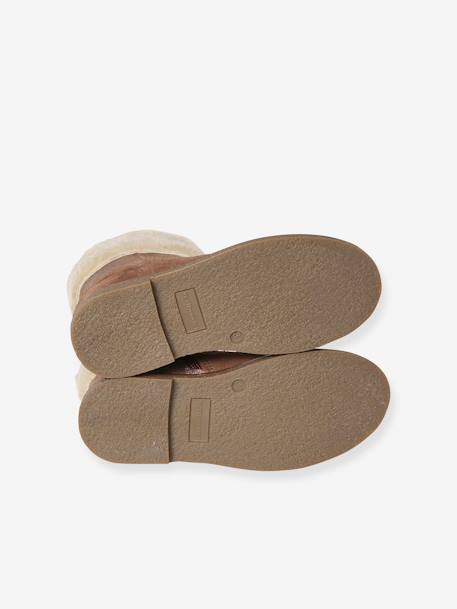 Boots fourrées et zippées fille camel 5 - vertbaudet enfant 