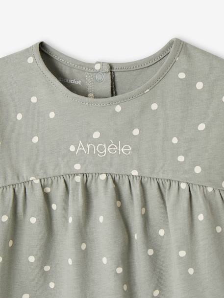 T-shirt imprimé manches longues bébé bio personnalisable noisette+vanille+vert sauge 12 - vertbaudet enfant 