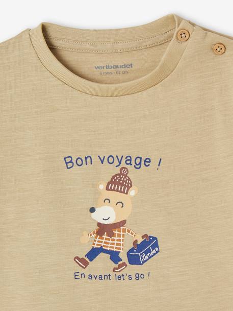 T-shirt motif ours manches longues bébé vert 2 - vertbaudet enfant 