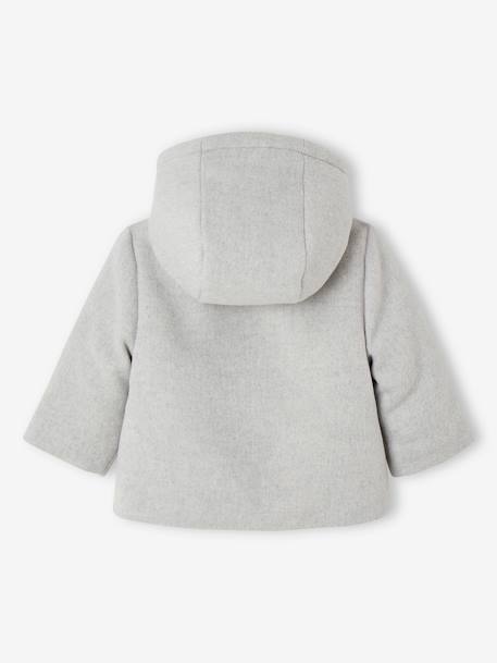 Manteau en drap de laine bébé gris chiné+rose 2 - vertbaudet enfant 