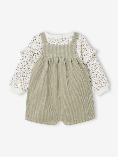 Ensemble sweat + salopette + bandeau bébé vert d'eau 5 - vertbaudet enfant 