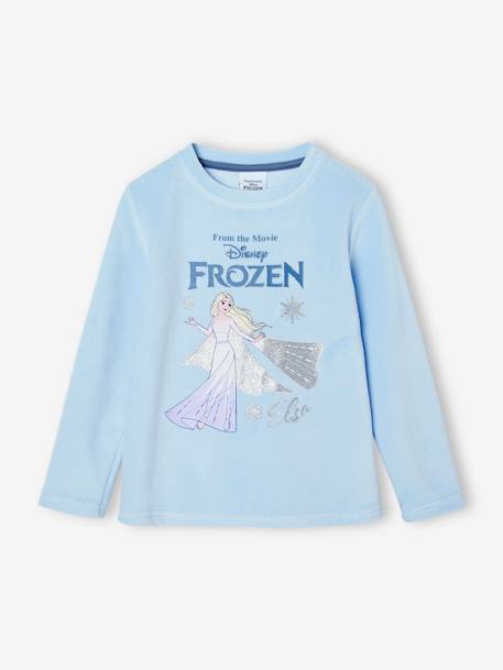 Pyjama velours fille Disney® La Reine des Neiges fille bleu grisé 2 - vertbaudet enfant 